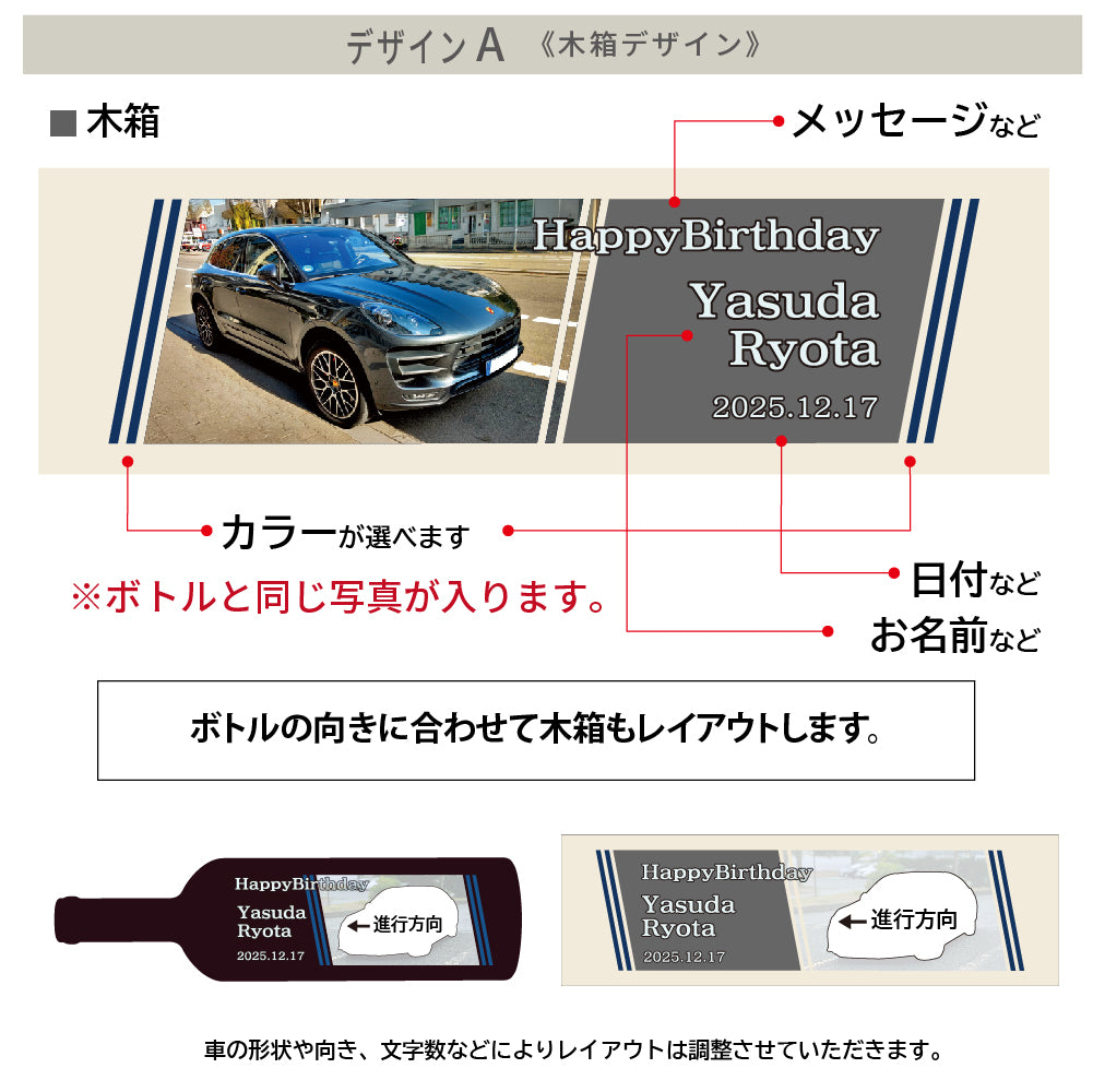 ワインやデザインが選べる！写真やメッセージを直接印刷！愛車ワイン 750ml