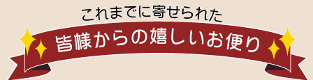 これまでに寄せられた　皆様からの嬉しいお便り